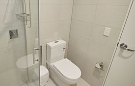 fully tiled bathroom